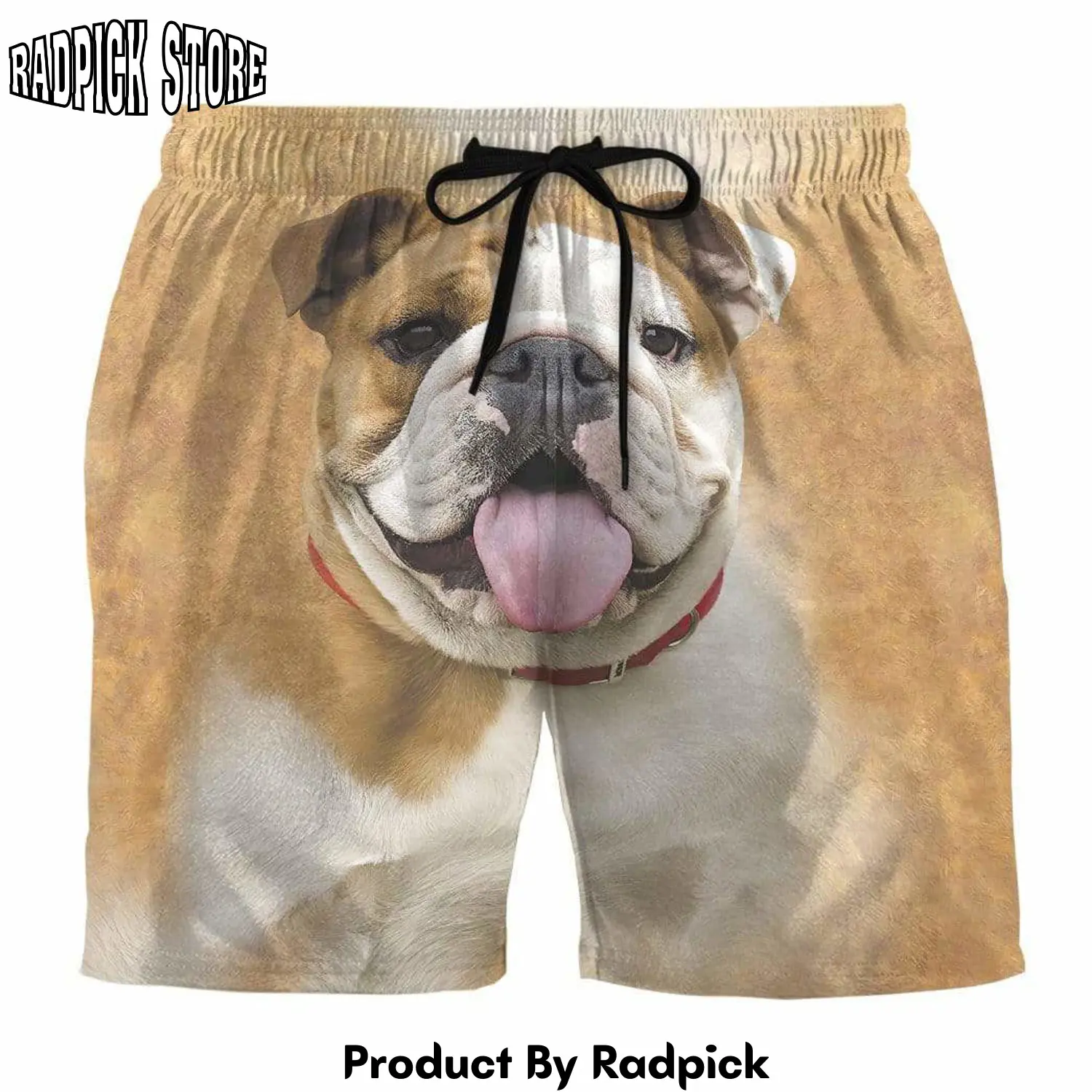 Radpick 3d cute face bulldog custom summer beach shorts swim trunks rp631590